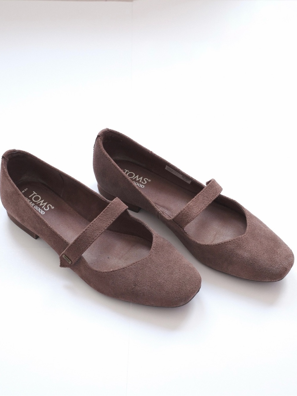 TOMS Women’s Brown Suede Mary Jane Flats Shoes - Size 8